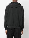 Men's Wappen Patch Softshell Zip Up Hoodie Black - STONE ISLAND - BALAAN 6