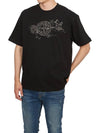 Camo Three Embroidery Regular Fit Cotton Jersey Short Sleeve T-Shirt Black - STONE ISLAND - BALAAN 5