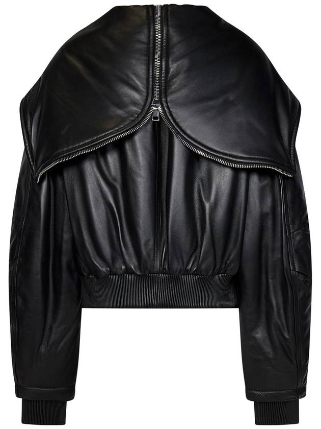 bomber leather jacket black - THE ATTICO - BALAAN 3