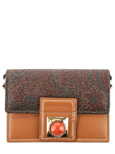 Women's Crown Me Paisley Print Cross Card Wallet Brown - ETRO - BALAAN 2