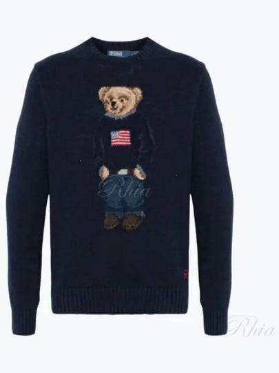 Bear Logo Cotton Blend Sweatshirt Navy - POLO RALPH LAUREN - BALAAN 2