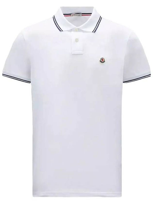 Moncler Logo Patch Cotton PK Shirt White - MONCLER - BALAAN 2