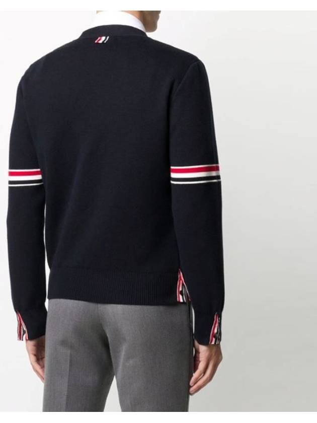 Milano Stitch Sprite Armband Cotton V-neck Cardigan Light Grey - THOM BROWNE - BALAAN 5