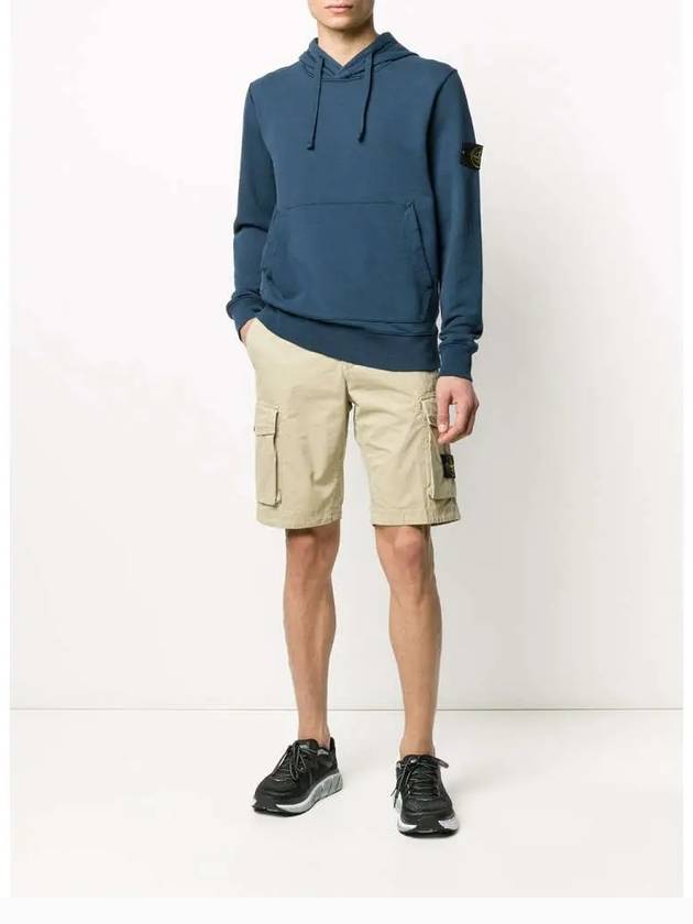 Wappen Patch Garment Dyed Hoodie Blue - STONE ISLAND - BALAAN 3