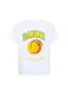 Women's Relaxed Peach Print Short Sleeve T-Shirt White - GANNI - BALAAN 2