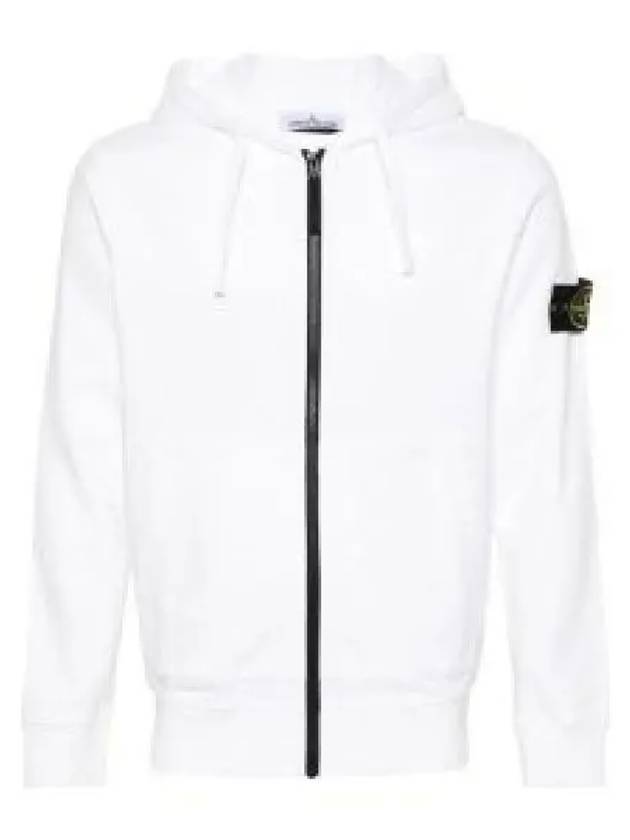 Compass Badge Zip Up Hoodie White - STONE ISLAND - BALAAN 2