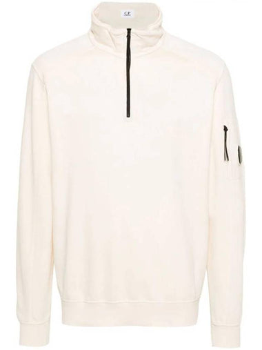 Light Fleece Half Zip-Up Sweatshirt Beige - CP COMPANY - BALAAN 1