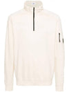 Light Fleece Half Zip-Up Sweatshirt Beige - CP COMPANY - BALAAN 1