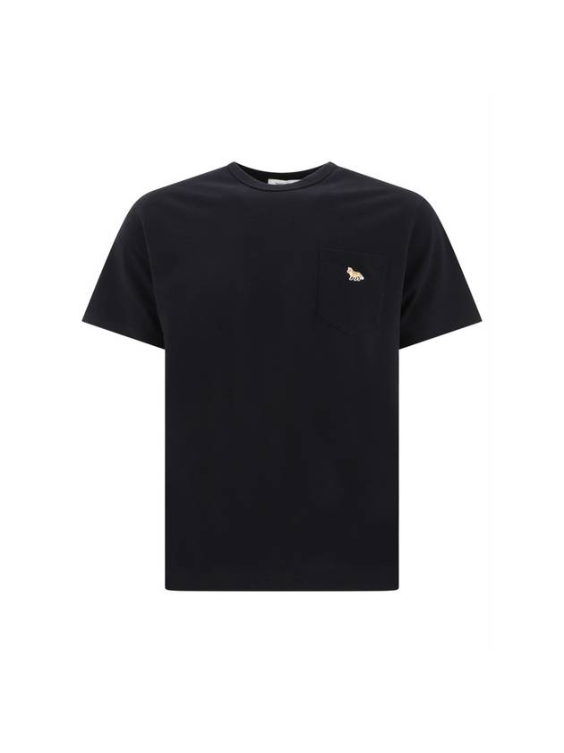 Baby Fox Patch Pocket Short Sleeve T-Shirt Black - MAISON KITSUNE - BALAAN 1