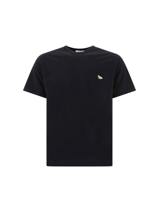 Baby Fox Patch Pocket Short Sleeve T-Shirt Black - MAISON KITSUNE - BALAAN 1