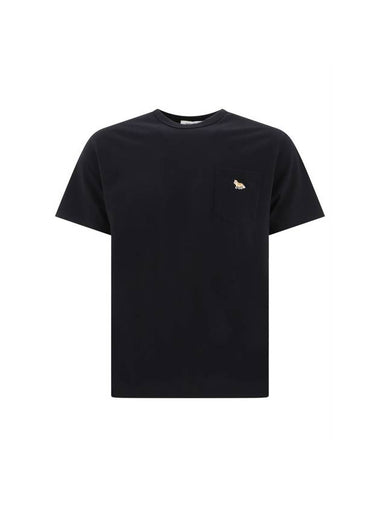 Baby Fox Patch Pocket Short Sleeve T-Shirt Black - MAISON KITSUNE - BALAAN 1