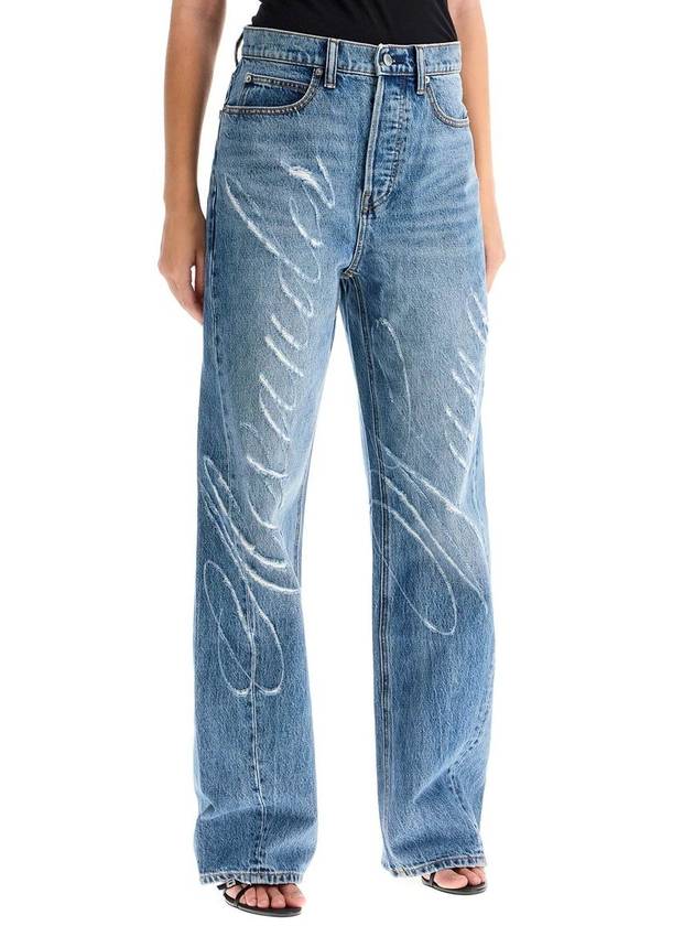 Denim Straight Pants 4DC3244412 473 BLUE - ALEXANDER WANG - BALAAN 5