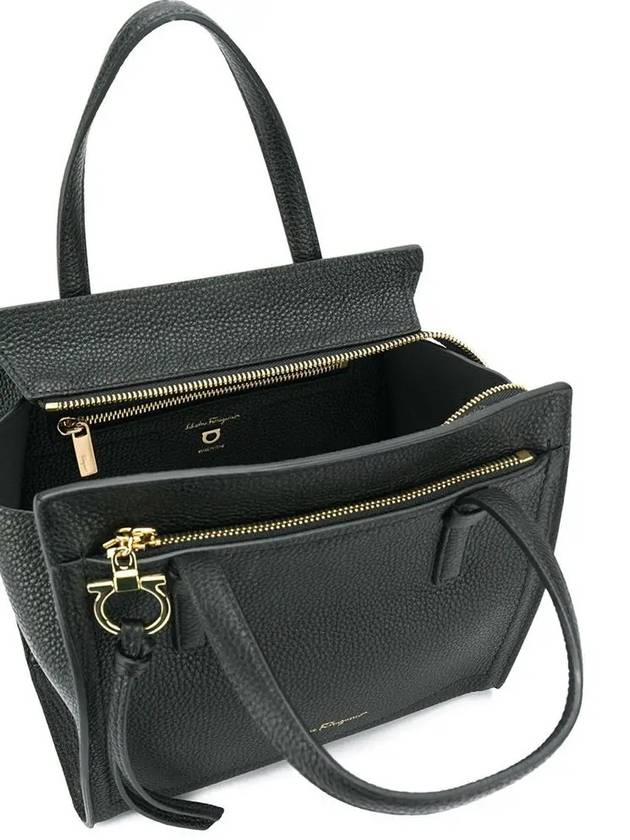 Amy Double Small Tote Bag Black - SALVATORE FERRAGAMO - BALAAN 5