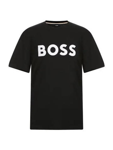 Flock logo regular fit short sleeve t shirt 50477303 001 - BOSS - BALAAN 1