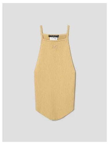 Courr ges Women s Holitic rib knit tank top sleeveless t shirt yellow domestic product GM0024012234654 - COURREGES - BALAAN 1