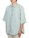 Denim Button Up Long Sleeve Shirt Blue - ACNE STUDIOS - BALAAN 3