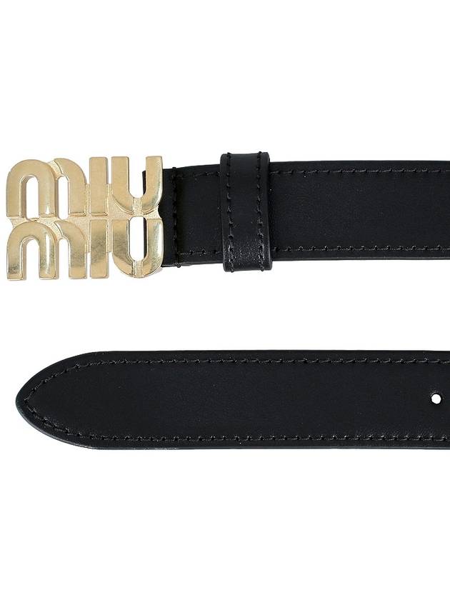 Logo Buckle Leather Belt Black - MIU MIU - BALAAN 4