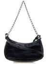 Le Cagol Mini Silver Chain Crocodile Shoulder Bag Black - BALENCIAGA - BALAAN 5