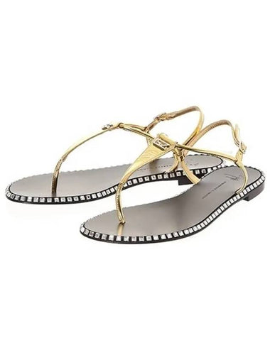 WOMEN JONI GOLD FLAT SANDALS - GIUSEPPE ZANOTTI - BALAAN 1