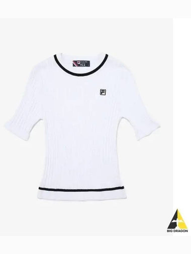 Knit diagonal round t shirt FS2RSG2371FWHI - FILA - BALAAN 1