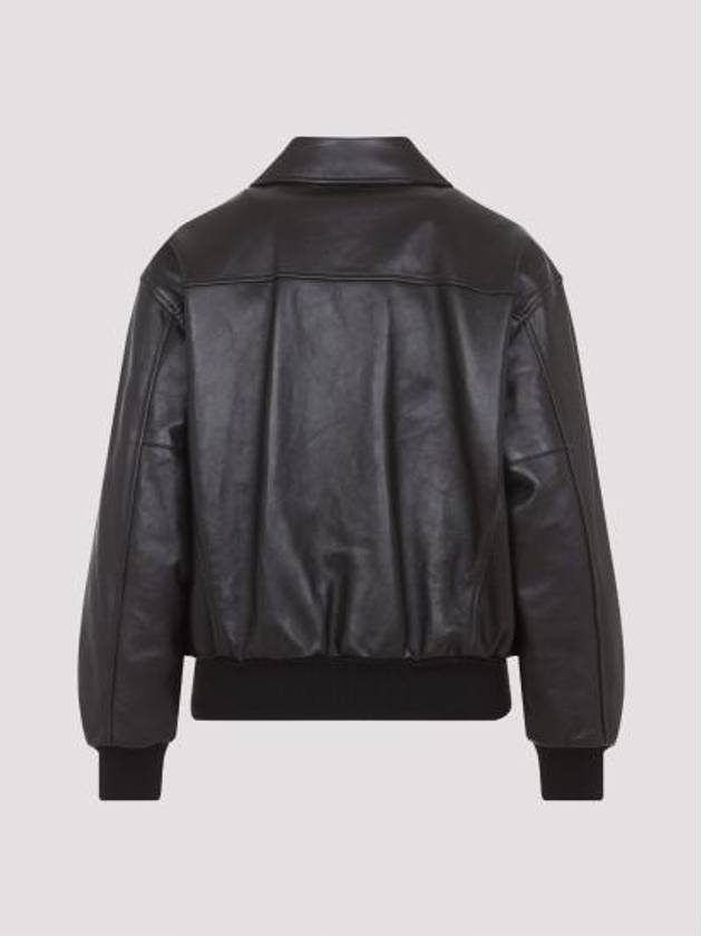 Loose Aviator Soft Lambskin Blouson Jacket Ebene - CELINE - BALAAN 5