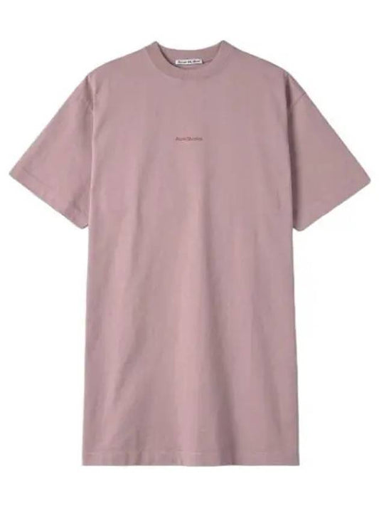 Logo short sleeve t shirt dress mauve pink - ACNE STUDIOS - BALAAN 1
