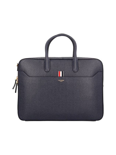 Pebble Grain Leather Brief Case Navy - THOM BROWNE - BALAAN 2