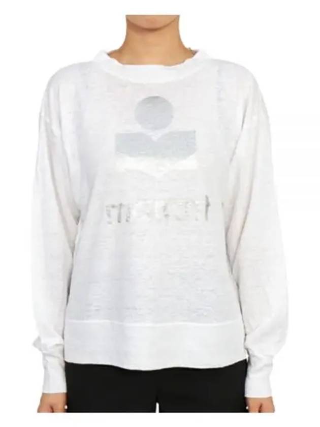 Klowia Logo Print Linen Sweatshirt White - ISABEL MARANT - BALAAN 2