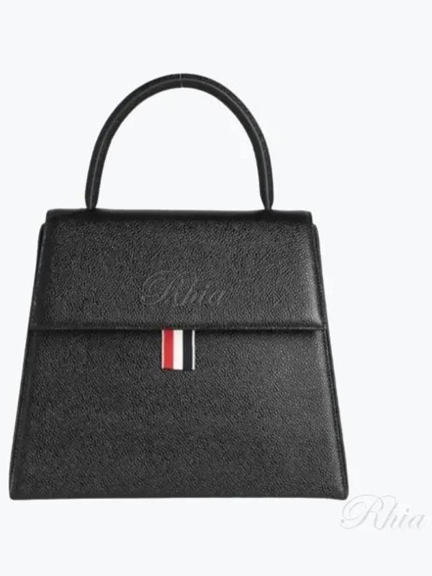 Trapeze Leather Tote Bag Black - THOM BROWNE - BALAAN 2