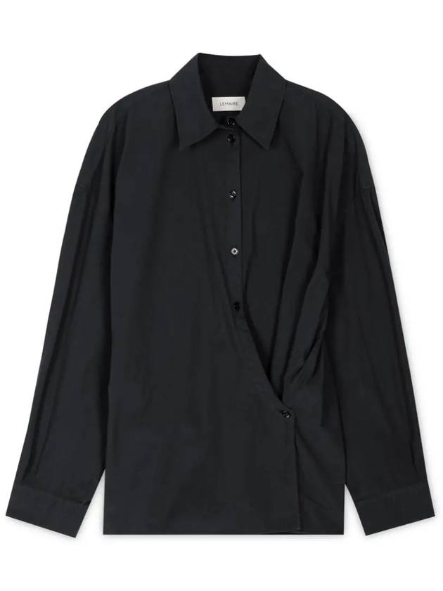 Straight Collar Twisted Shirt Dark Navy - LEMAIRE - BALAAN 2