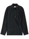 Straight Collar Twisted Shirt Dark Navy - LEMAIRE - BALAAN 4