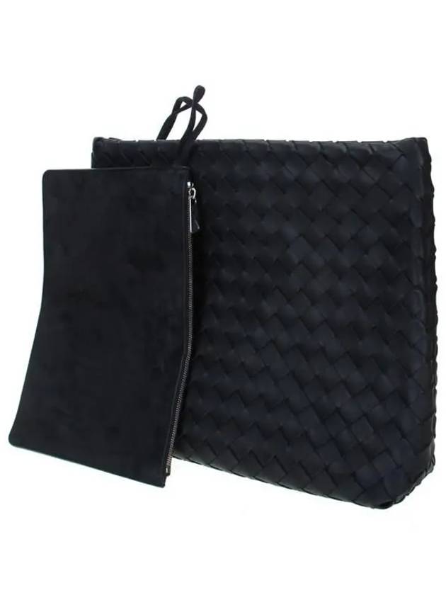 Intrecciato Document Clutch Bag Black - BOTTEGA VENETA - BALAAN 3