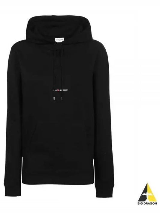 Signature Logo Hooded Top Black - SAINT LAURENT - BALAAN 2