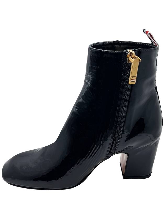 Black Soft Patent Leather Mid Ankle Boots N - THOM BROWNE - BALAAN 3