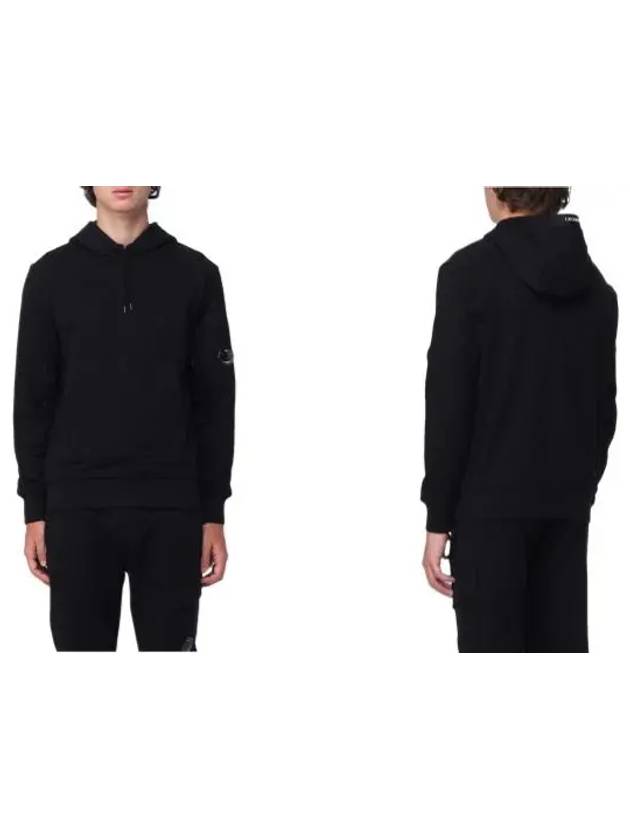 Diagonal Raised Fleece Hoodie Black - CP COMPANY - BALAAN 8