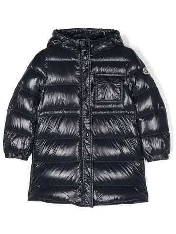 Moncler Junior 12 DACCA Hooded Long Down Coat Navy - MONCLER - BALAAN 1