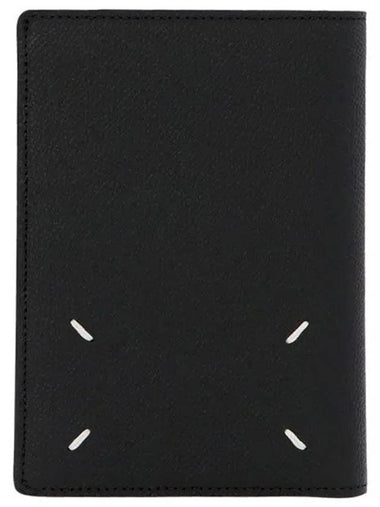 Stitched Trifold Zipper Leather Half Wallet Black - MAISON MARGIELA - BALAAN 1