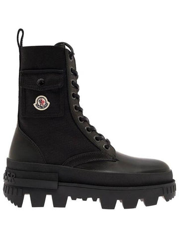 Contour Pocket Logo Patch Walker Boots Black - MONCLER - BALAAN 1