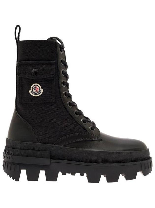 Konture Pocket Logo Patch Walker Boots Black - MONCLER - BALAAN 1