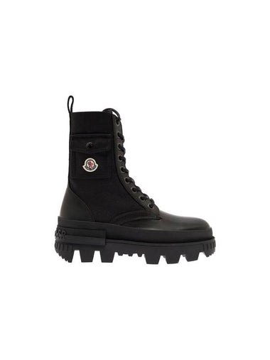 Konture Pocket Logo Patch Walker Boots Black - MONCLER - BALAAN 1