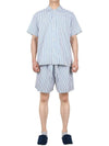 Poplin Striped Pajamas Short Sleeve Shirt SWE PB - TEKLA - BALAAN 5