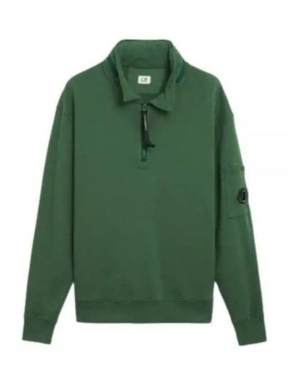 Cotton Fleece Zipped Sweatshirt Green - CP COMPANY - BALAAN 2