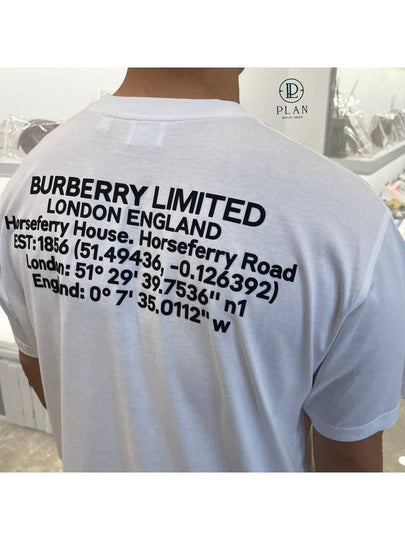 back logo print cotton short sleeve t-shirt white - BURBERRY - BALAAN 2