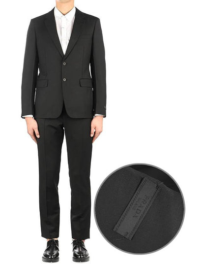 Wool Mohair Single Breasted Suit Black - PRADA - BALAAN 2