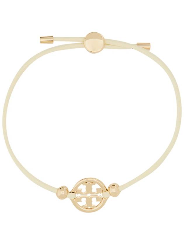 Miller Logo Charm Slider Leather Bracelet White - TORY BURCH - BALAAN 2