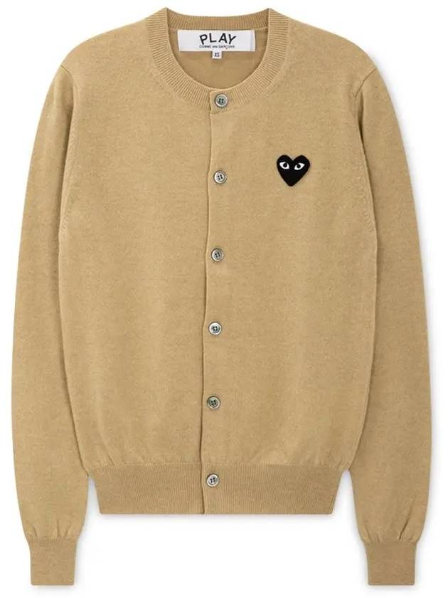 Black Wappen Wool Round Neck Cardigan Beige - COMME DES GARCONS PLAY - BALAAN 2