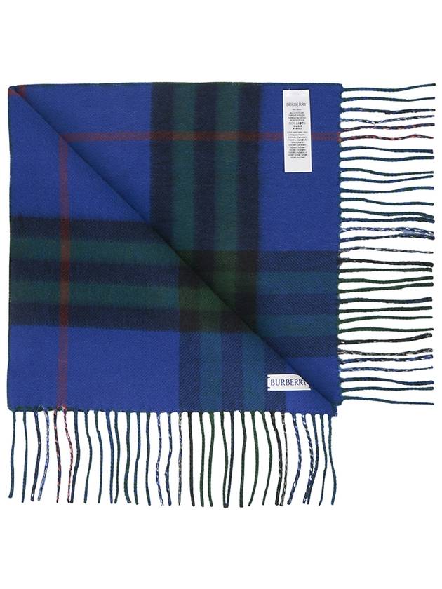 Check Reversible Cashmere Scarf Blue Green - BURBERRY - BALAAN 4