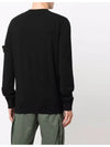 Waffen Patch Crew Neck Wool Knit Top Black - STONE ISLAND - BALAAN 4