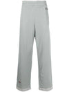 Logo Patch Perforated Track Pants Grey - DIESEL - BALAAN 1