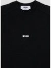 Micro Logo Print Cotton Sweatshirt Black - MSGM - BALAAN 4